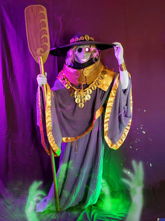 Full body photo of Ragsy's Charon cosplay.