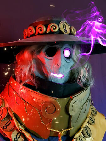 Shoulders up photo of Ragsy's Charon cosplay.